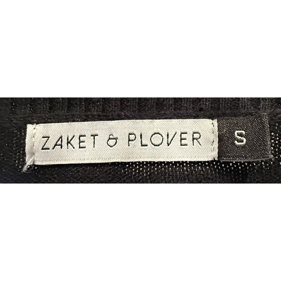 Zaket & Plover Breton Stripe Sweater Rainbow Cuffs Black White Knit Size Small - Picture 5 of 6